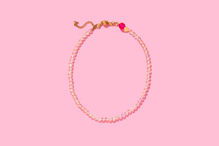 Beaded Necklace - Glass Hearts - Nora-Necklaces-Taylor Elliott Designs-Summit Lane Boutique, Women's Apparel and Gifts located in Grand Rapids, MI