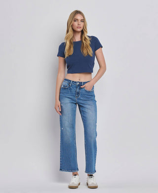 Aileeah Slim Wide Ankle-Jeans-VERVET by FLYING MONKEY-Summit Lane Boutique, Women's Apparel and Gifts located in Grand Rapids, MI