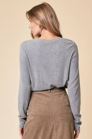 Cleo Soft Knit Long Sleeve-Long Sleeves-Doe and Rae-Summit Lane Boutique, Women's Apparel and Gifts located in Grand Rapids, MI