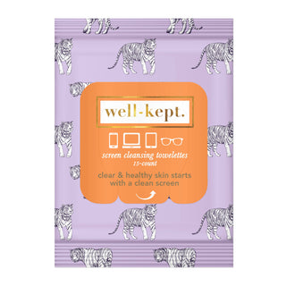 Tiger Pose Screen Cleansing Towelettes/ Tech Wipes-Tech Accessories-Well-Kept, Screen Wipes-Summit Lane Boutique, Women's Apparel and Gifts located in Grand Rapids, MI