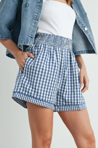 Jordan Gingham Shorts-Shorts-BUTTERMELON-Summit Lane Boutique, Women's Apparel and Gifts located in Grand Rapids, MI