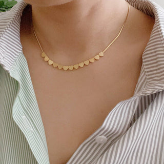 With Me Mini Hearts Necklace-Necklaces-Ellison+Young-Summit Lane Boutique, Women's Apparel and Gifts located in Grand Rapids, MI