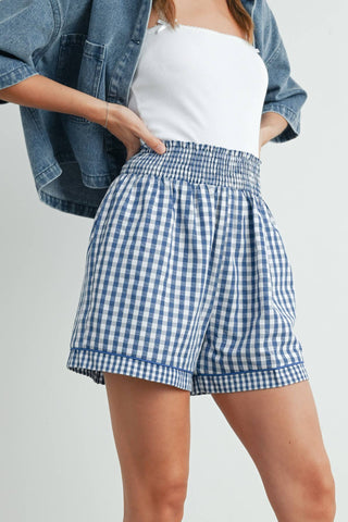 Jordan Gingham Shorts-Shorts-BUTTERMELON-Summit Lane Boutique, Women's Apparel and Gifts located in Grand Rapids, MI