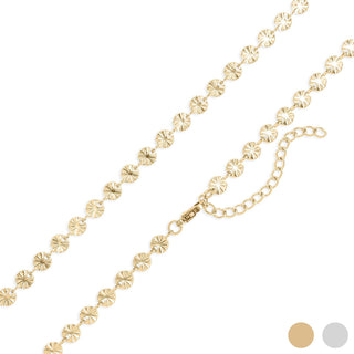 18K Gold PVD Stainless Steel Sunburst Chain Necklace-Necklaces-WJW-Summit Lane Boutique, Women's Apparel and Gifts located in Grand Rapids, MI