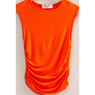 Becca Cap Sleeve Ruched Detail Top-Sleeveless-HYFVE-Summit Lane Boutique, Women's Apparel and Gifts located in Grand Rapids, MI