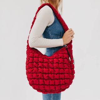 Carmen Quilted Hobo Tote Bag-Handbags-Pretty Simple-Summit Lane Boutique, Women's Apparel and Gifts located in Grand Rapids, MI