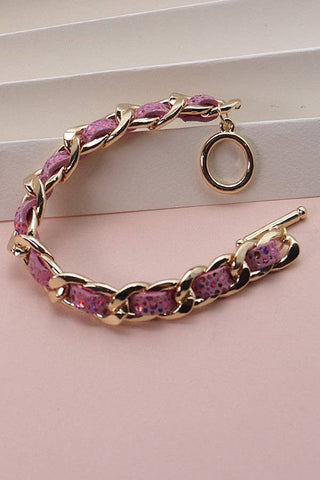 Faux Leather Chain Bracelet-Bracelets-JOSSLYN by Wall to Wall-Summit Lane Boutique, Women's Apparel and Gifts located in Grand Rapids, MI