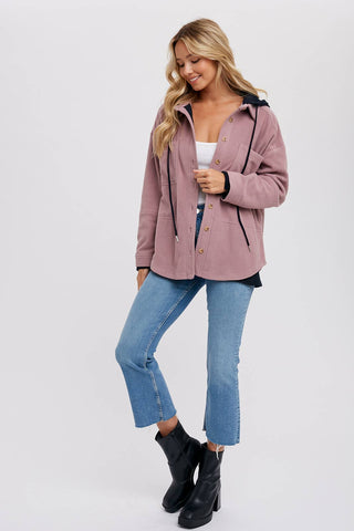 Lindsey Fleece Hoodie Shacket-Jackets-Bluivy-Summit Lane Boutique, Women's Apparel and Gifts located in Grand Rapids, MI