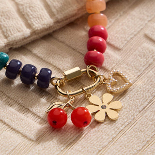 Layered Glass Bead Necklace with Trio of Charms-Necklaces-Frem-Summit Lane Boutique, Women's Apparel and Gifts located in Grand Rapids, MI