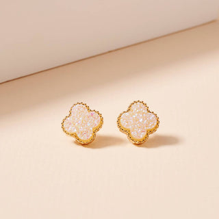 Lilla Haven Flower Druzy Stone Stud Earrings-Earrings-Frem-Summit Lane Boutique, Women's Apparel and Gifts located in Grand Rapids, MI
