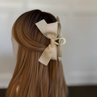 Gross Grain Bow Hair Claw clip-Hair Accessories-Ellison+Young-Summit Lane Boutique, Women's Apparel and Gifts located in Grand Rapids, MI