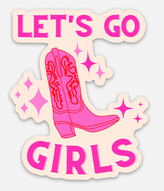 Let's Go Girls Pink Boot Sticker-Stickers-inviting affairs paperie-Summit Lane Boutique, Women's Apparel and Gifts located in Grand Rapids, MI