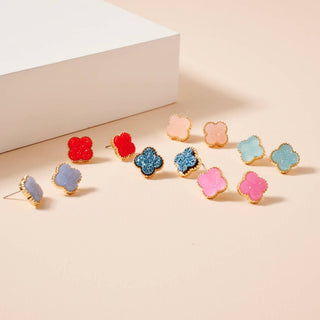 Lilla Haven Flower Druzy Stone Stud Earrings-Earrings-Frem-Summit Lane Boutique, Women's Apparel and Gifts located in Grand Rapids, MI