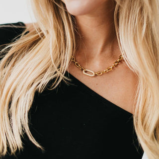 Michaela Diamond Chain Necklace - WATERPROOF-Necklaces-Pretty Simple-Summit Lane Boutique, Women's Apparel and Gifts located in Grand Rapids, MI