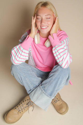 Sabrina Oversized Top-Long Sleeves-VERY J-Summit Lane Boutique, Women's Apparel and Gifts located in Grand Rapids, MI