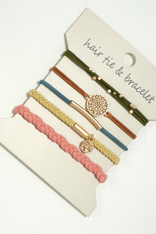 BOHO DUAL FUNCTION KNOT BRACELET HAIR TIES-Hair Accessories-JOSSLYN by wall to wall-Summit Lane Boutique, Women's Apparel and Gifts located in Grand Rapids, MI