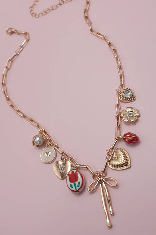 Tulip Charm Necklace-Necklaces-JOSSLYN by wall to wall-Summit Lane Boutique, Women's Apparel and Gifts located in Grand Rapids, MI