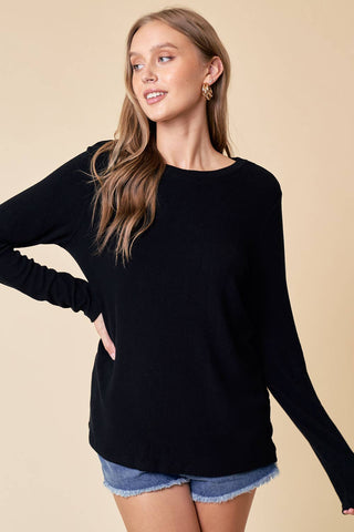 Cleo Soft Knit Long Sleeve-Long Sleeves-Doe and Rae-Summit Lane Boutique, Women's Apparel and Gifts located in Grand Rapids, MI