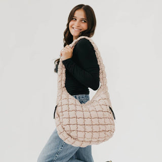 Carmen Quilted Hobo Tote Bag-Handbags-Pretty Simple-Summit Lane Boutique, Women's Apparel and Gifts located in Grand Rapids, MI