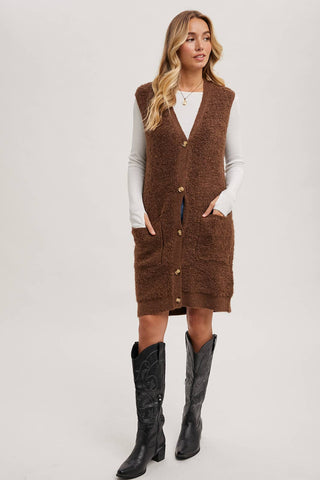 Teddy Long Line Vest-Vest-Bluivy-Summit Lane Boutique, Women's Apparel and Gifts located in Grand Rapids, MI