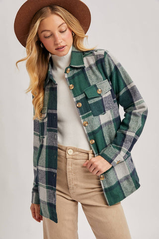 Ember Plaid Shacket-Jackets-Bluivy-Summit Lane Boutique, Women's Apparel and Gifts located in Grand Rapids, MI