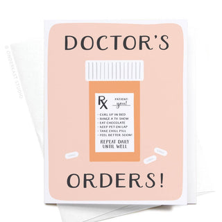 Doctor’s Orders Pill Bottle Greeting Card-Greeting Cards-Onderkast Studio-Summit Lane Boutique, Women's Apparel and Gifts located in Grand Rapids, MI
