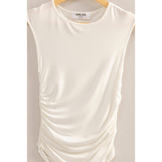 Becca Cap Sleeve Ruched Detail Top-Sleeveless-HYFVE-Summit Lane Boutique, Women's Apparel and Gifts located in Grand Rapids, MI