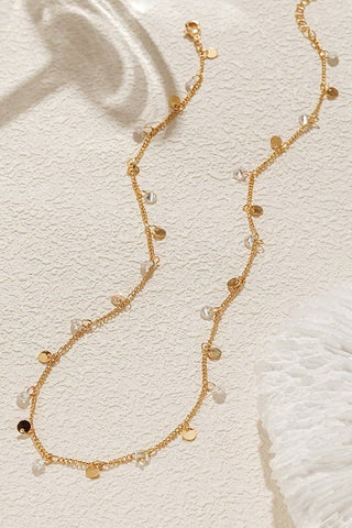 18K STAINLESS STEEL TARNISH FREE DISC NECKLACE-Necklaces-JOSSLYN by wall to wall-Summit Lane Boutique, Women's Apparel and Gifts located in Grand Rapids, MI