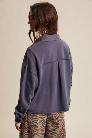 Washed Knit Utility Shacket-Jackets-Listicle-Summit Lane Boutique, Women's Apparel and Gifts located in Grand Rapids, MI