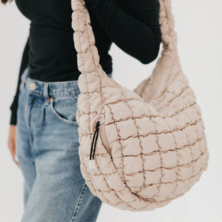 Carmen Quilted Hobo Tote Bag-Handbags-Pretty Simple-Summit Lane Boutique, Women's Apparel and Gifts located in Grand Rapids, MI