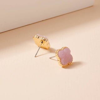 Lilla Haven Flower Druzy Stone Stud Earrings-Earrings-Frem-Summit Lane Boutique, Women's Apparel and Gifts located in Grand Rapids, MI