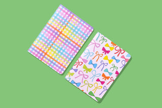 Notebook Set - Colorful Bows + Colorful Gingham - 2 Pc Set-Stationary-Taylor Elliott Designs-Summit Lane Boutique, Women's Apparel and Gifts located in Grand Rapids, MI