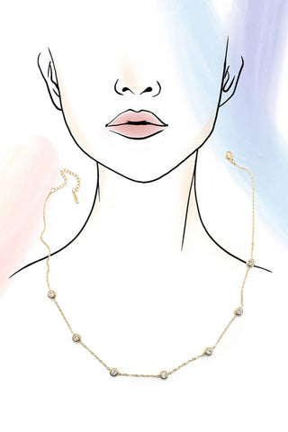 WATERPROOF RHINESTONE NECKLACE-Necklaces-JOSSLYN by wall to wall-Summit Lane Boutique, Women's Apparel and Gifts located in Grand Rapids, MI