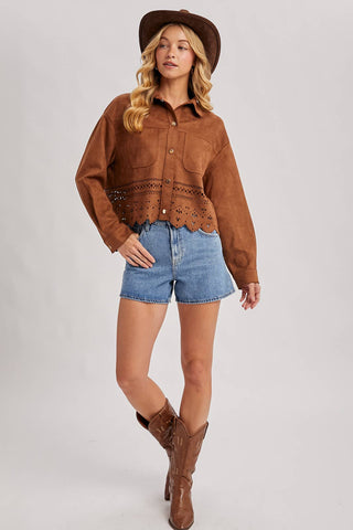 Danielle Faux Suede Jacket-Jackets-Bluivy-Summit Lane Boutique, Women's Apparel and Gifts located in Grand Rapids, MI