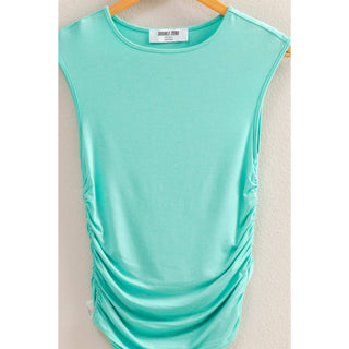 Becca Cap Sleeve Ruched Detail Top-Sleeveless-HYFVE-Summit Lane Boutique, Women's Apparel and Gifts located in Grand Rapids, MI