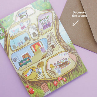 Sticker Scene Card - Mouse House-Cards-Inklings Paperie-Summit Lane Boutique, Women's Apparel and Gifts located in Grand Rapids, MI