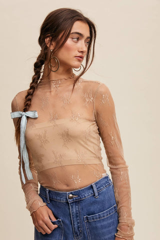 Sheer Lace Long-Sleeve Top-Long Sleeves-Listicle-Summit Lane Boutique, Women's Apparel and Gifts located in Grand Rapids, MI