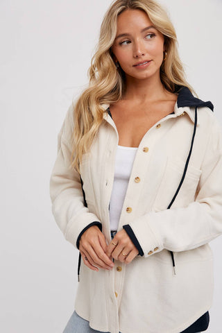 Lindsey Fleece Hoodie Shacket-Jackets-Bluivy-Summit Lane Boutique, Women's Apparel and Gifts located in Grand Rapids, MI