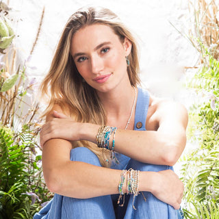 Mixed Media Bracelet - Harmony/Blue Howlite/Gold-Bracelets-Scout Curated Wears-Summit Lane Boutique, Women's Apparel and Gifts located in Grand Rapids, MI