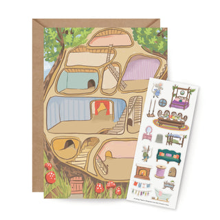 Sticker Scene Card - Mouse House-Cards-Inklings Paperie-Summit Lane Boutique, Women's Apparel and Gifts located in Grand Rapids, MI