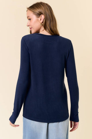 Cleo Soft Knit Long Sleeve-Long Sleeves-Doe and Rae-Summit Lane Boutique, Women's Apparel and Gifts located in Grand Rapids, MI