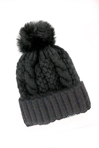 Pom Pom Beanie Hat-Hats-JOSSLYN by Wall to Wall-Summit Lane Boutique, Women's Apparel and Gifts located in Grand Rapids, MI