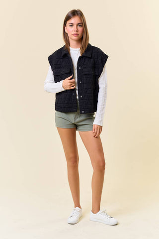 Charlie Quilted Vest-Vest-Doe and Rae-Summit Lane Boutique, Women's Apparel and Gifts located in Grand Rapids, MI