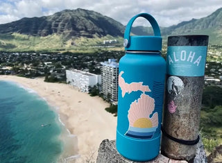 Modern Michigan Sunset Sticker-Stickers-Stuck on Michigan-Summit Lane Boutique, Women's Apparel and Gifts located in Grand Rapids, MI