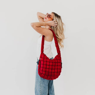 Carmen Quilted Hobo Tote Bag-Handbags-Pretty Simple-Summit Lane Boutique, Women's Apparel and Gifts located in Grand Rapids, MI