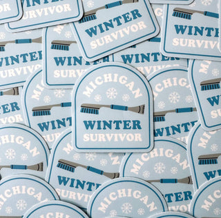 Michigan Winter Survivor Sticker-Stickers-Stuck on Michigan-Summit Lane Boutique, Women's Apparel and Gifts located in Grand Rapids, MI