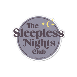 Vinyl Sticker - Sleepless Nights Club-Stickers-Inklings Paperie-Summit Lane Boutique, Women's Apparel and Gifts located in Grand Rapids, MI