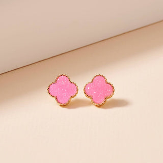 Lilla Haven Flower Druzy Stone Stud Earrings-Earrings-Frem-Summit Lane Boutique, Women's Apparel and Gifts located in Grand Rapids, MI