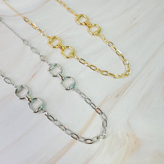 Double Equestrian Chain Necklace-Necklaces-Ellison+Young-Summit Lane Boutique, Women's Apparel and Gifts located in Grand Rapids, MI