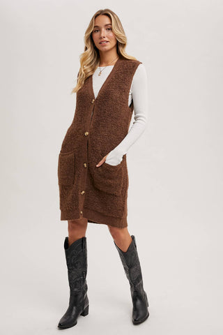 Teddy Long Line Vest-Vest-Bluivy-Summit Lane Boutique, Women's Apparel and Gifts located in Grand Rapids, MI